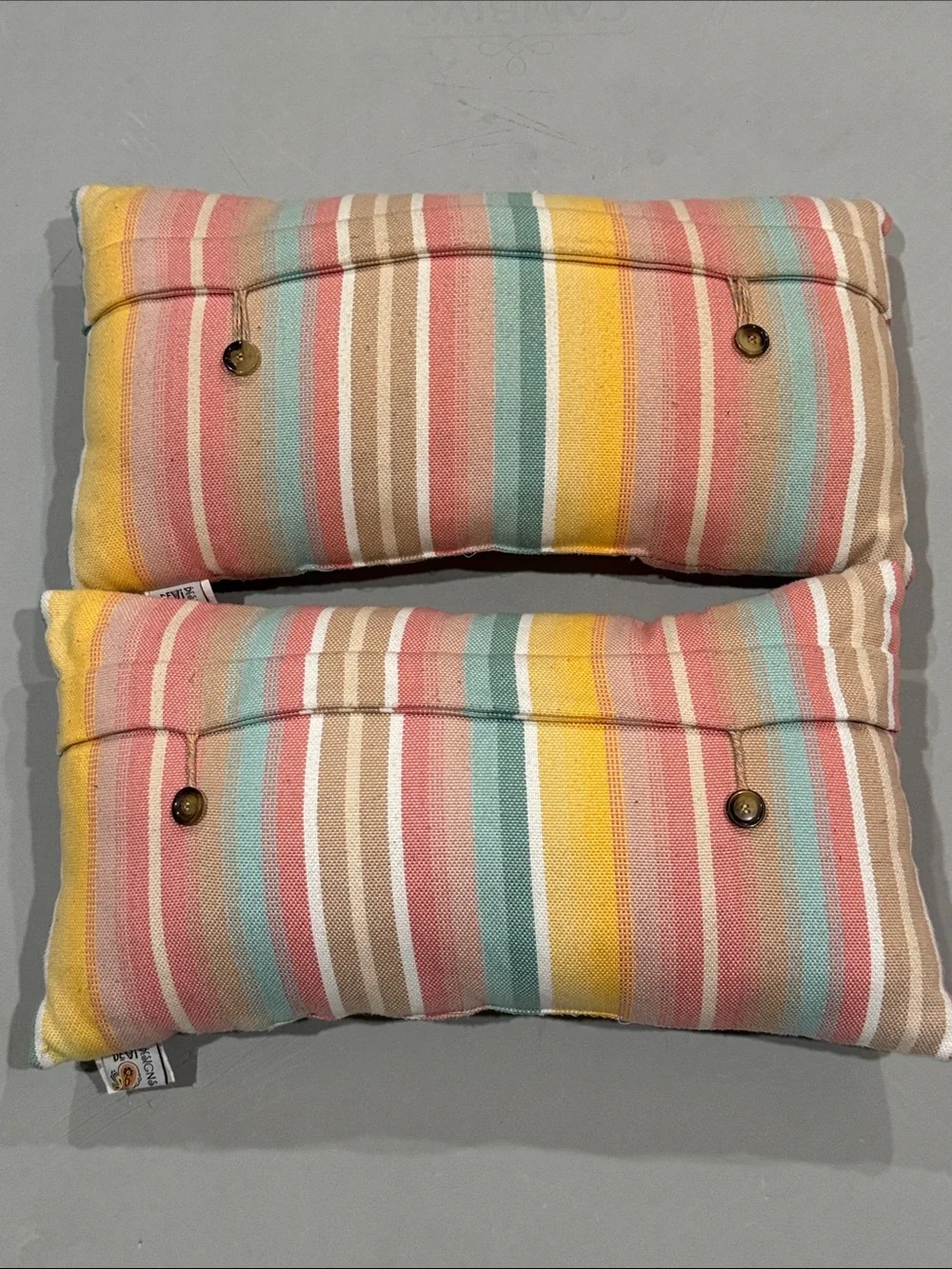 Striped Pastel Lumbar Pillow Pair
